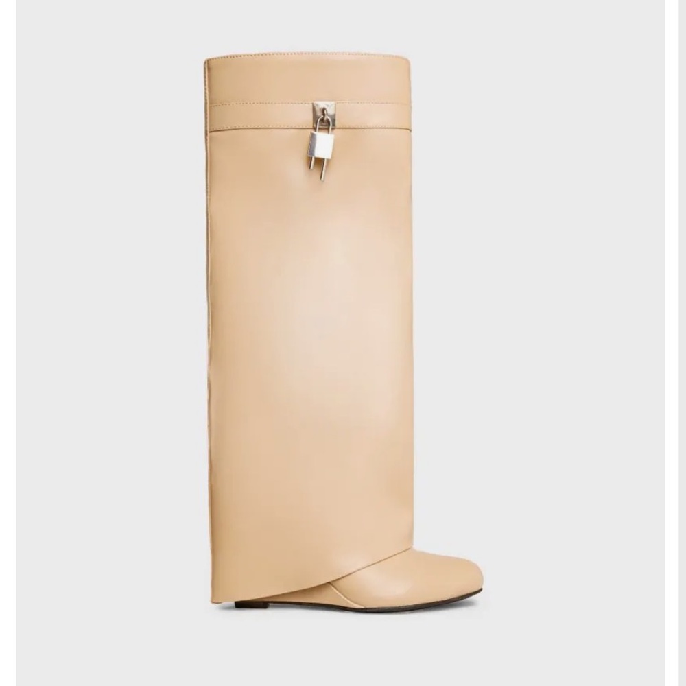 nude shark boots